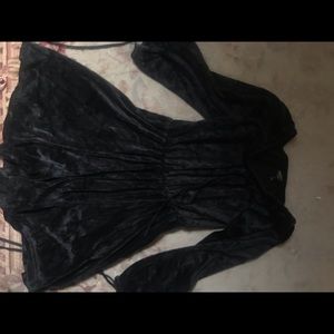 Velour off the shoulder dress